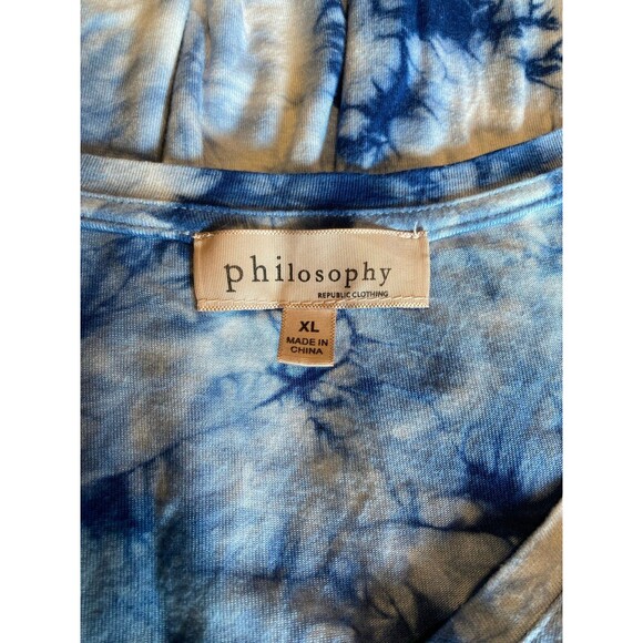 Philosophy, blue and white lightweight T-shirt - Picture 2 of 5